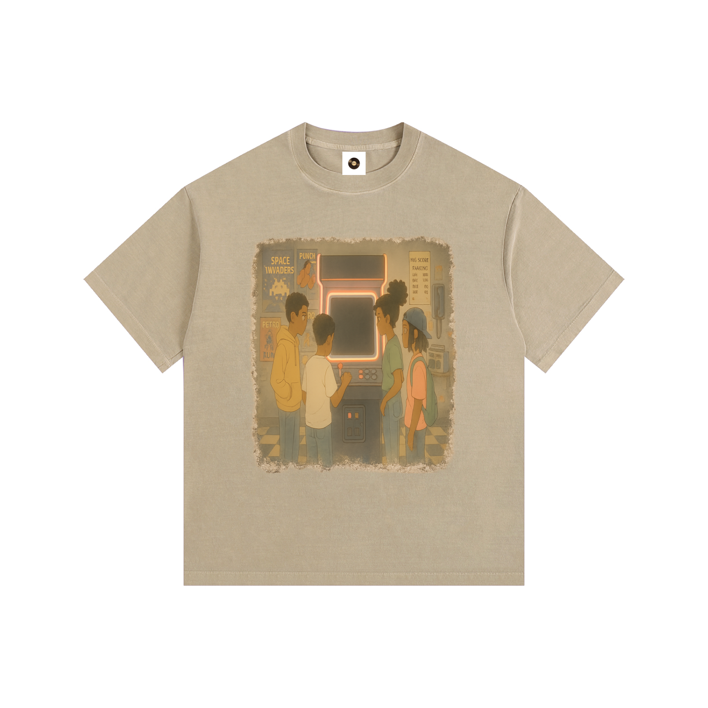 lofi streetwear,arcade shirt,retro gaming tee,vintage wash t shirt,nostalgic clothing,90s arcade aesthetic,lo fi clothing brand,gaming lifestyle apparel,relaxed fit streetwear,cartridge dreams collection