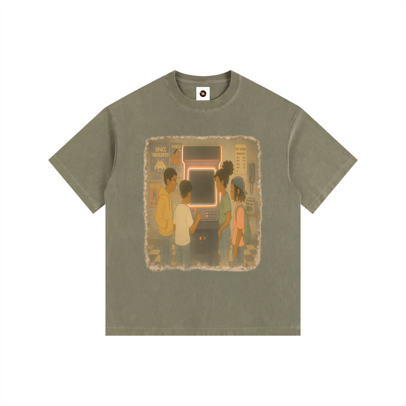 lofi streetwear,arcade shirt,retro gaming tee,vintage wash t shirt,nostalgic clothing,90s arcade aesthetic,lo fi clothing brand,gaming lifestyle apparel,relaxed fit streetwear,cartridge dreams collection